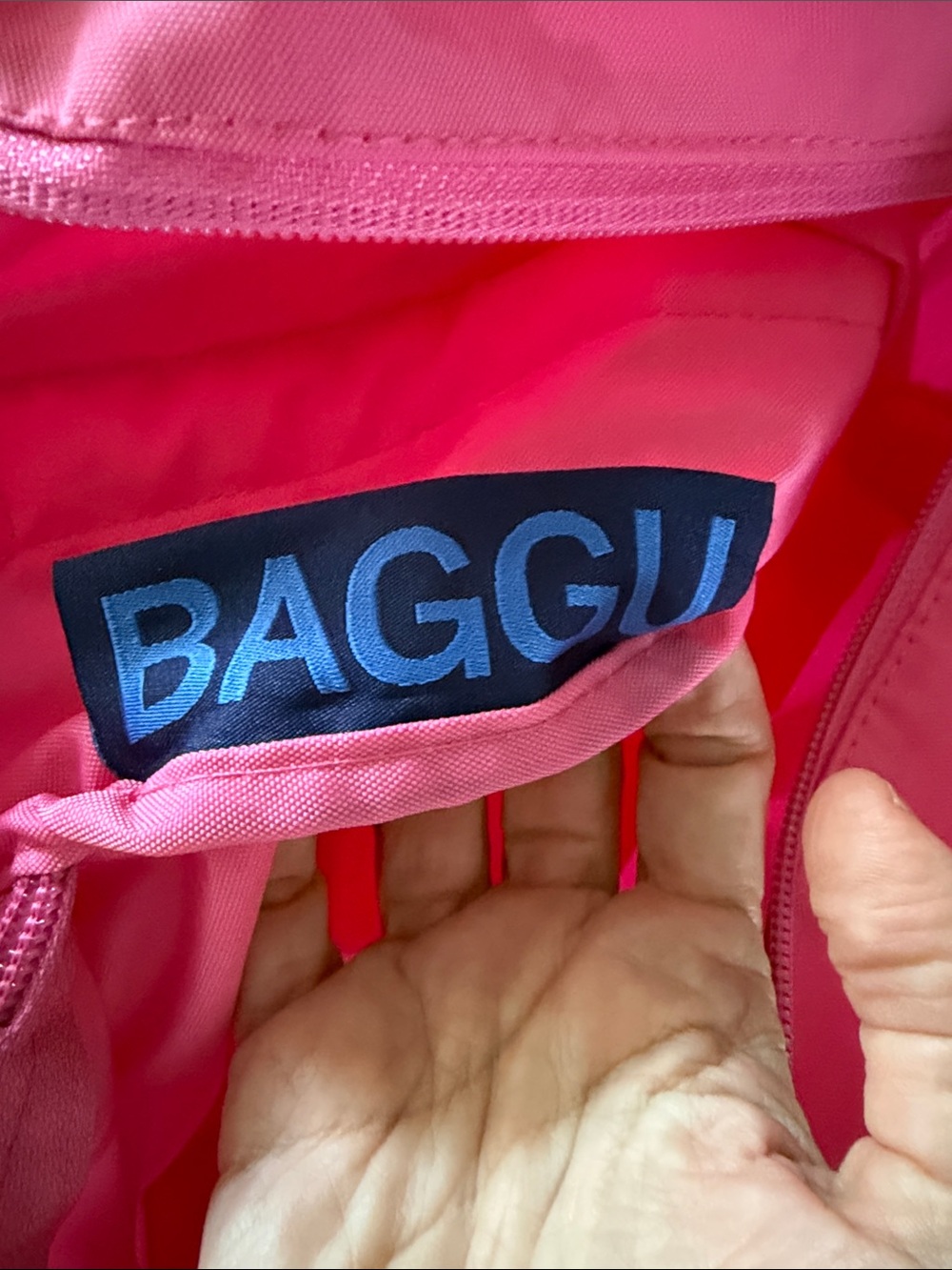 Baggu Azalea Pink Women's Mini Tote Bag with Matching Pouch - Picture 5 of 6